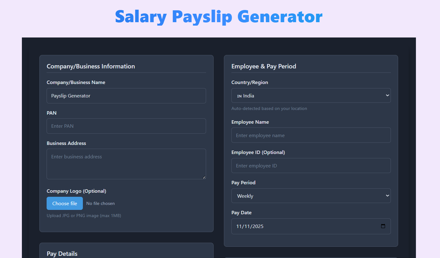 Salary Payslip Generator
