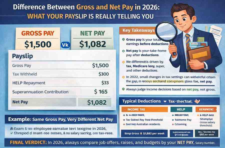 Difference Between Gross and Net Pay in 2026